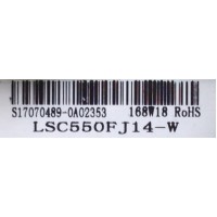 FUENTE DE PODER / SHARP LSC550FJ14-W / PW.168W2.801 / LSC550FJ14 / S17070489 / PANEL HD550S1U3L / MODELO LC-55Q7530U